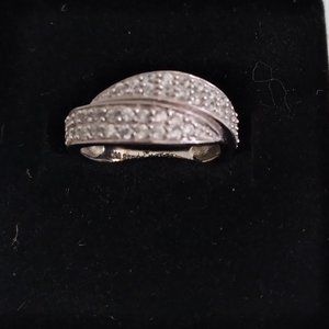 Sterling Silver Crossover Ring
